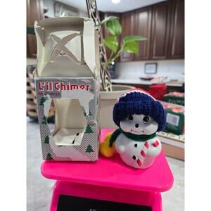 Vintage 1987 Giftco Lil Chimer Snowman Bell Ornament Original Box Jasco Taiwan